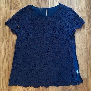 Blue Laced Blouse Size 12